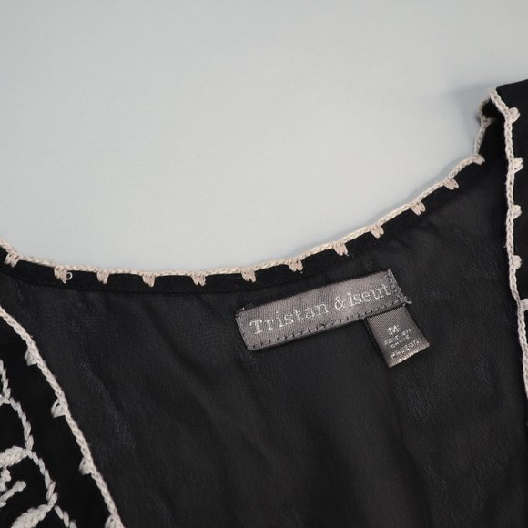 Vintage Tristan & Iseut Black Sheer Blouse - Picture 13 of 16